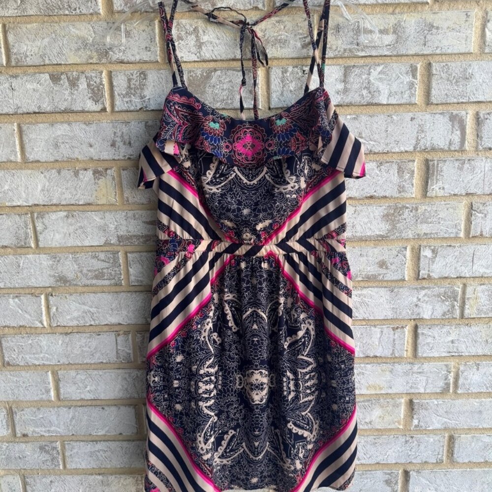 American Eagle Ruffle Halter Feminine Boho Sundress Women's Size 6